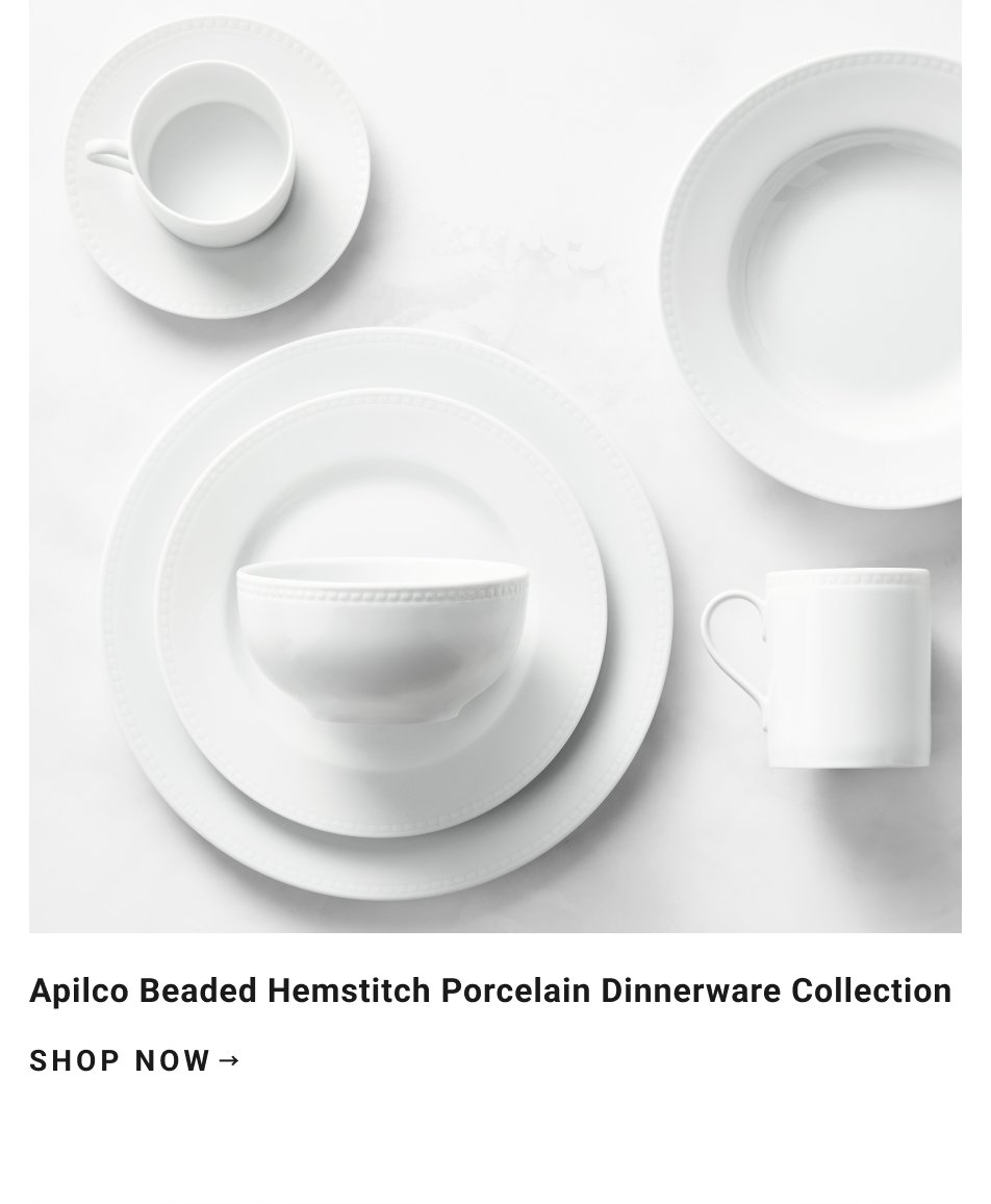 Aplico Beaded Hemstitch Porcelain Dinnerware Collection